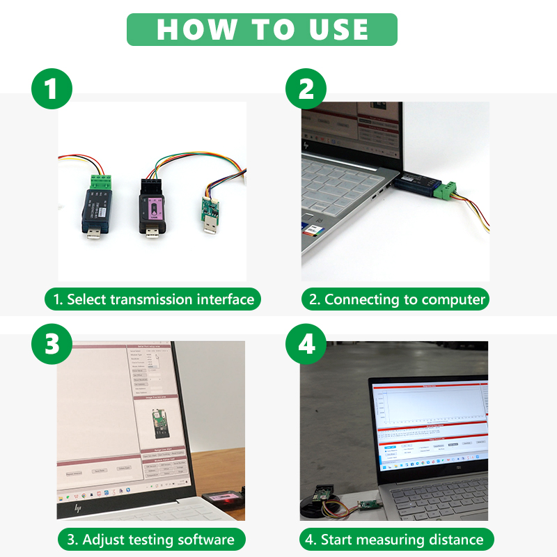 Industrial Use Of Laser - เซ็นเซอร์วัดระยะด้วยเลเซอร์ความแม่นยำสูง 1 มม., โมดูลวัดระยะแบบดิจิตอล 60 ม.