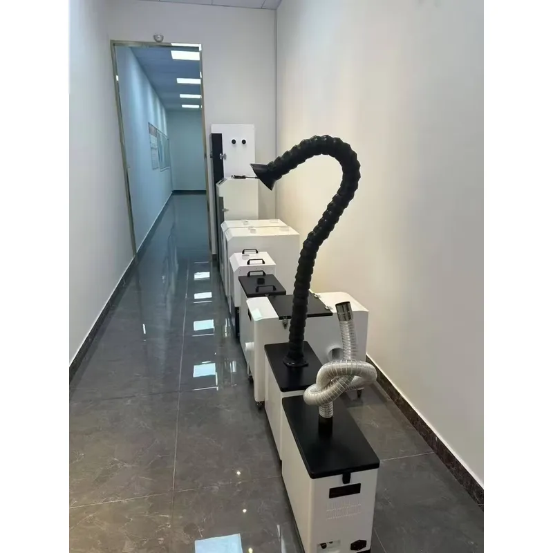 Industrial Laser Welding Iron - เครื่องฟอกอากาศระบบดูดควันสำหรับโรงงานอุตสาหกรรมเคลื่อนที่ พร้อมแผ่นกรอง HEPA สำหรับงานเลเซอร์มาร์กกิ้ง เชื่อม และบัดกรี