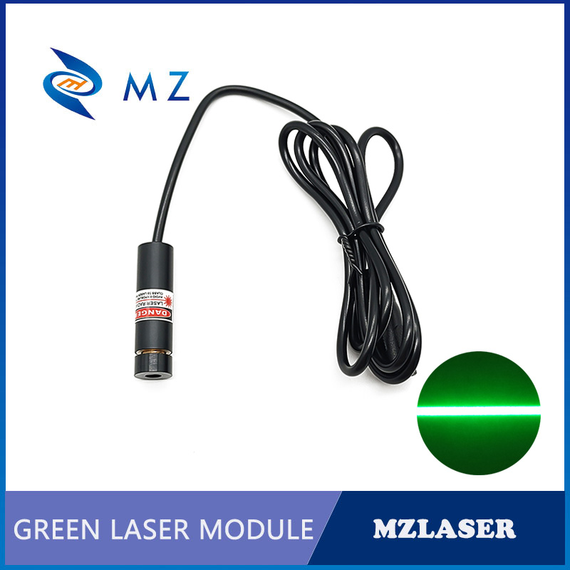 Industrial Laser Line Module - โมดูลเลเซอร์ไดโอดเส้นเลเซอร์สีเขียวขนาดกะทัดรัด 520nm ปรับโฟกัสได้ D12 มม. 10mw-50mw