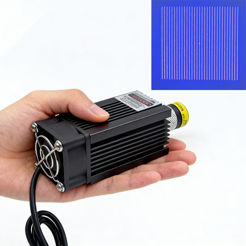 Industrial Laser Line Module - โมดูลเลเซอร์เส้นสีน้ำเงินคุณภาพสูง 450nm DOE 31 เส้น ระบายความร้อนได้ดี