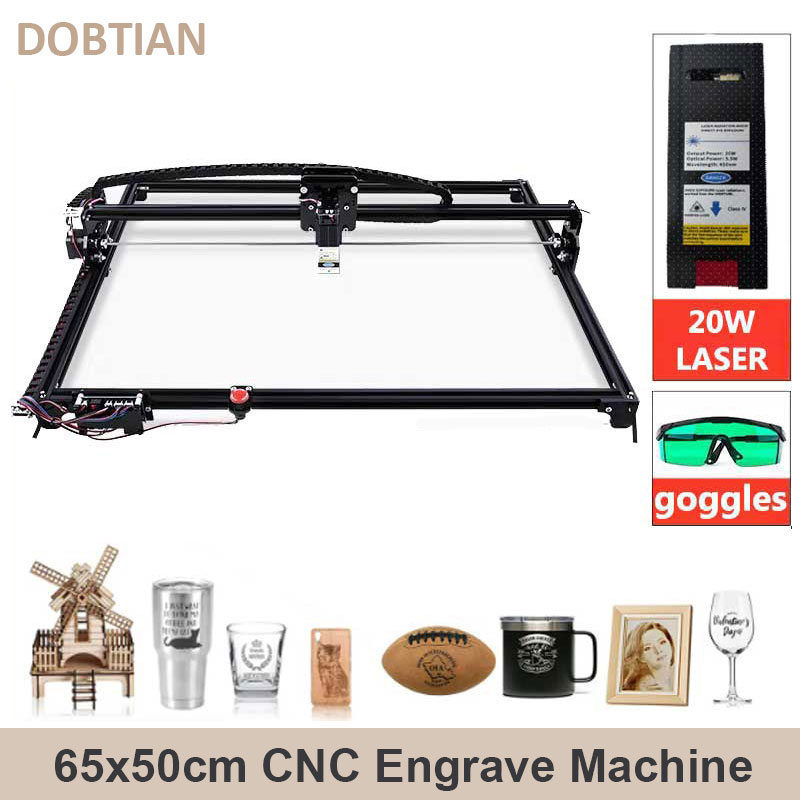 Industrial Laser Printing Machine - เครื่องแกะสลักเลเซอร์ที่มีประสิทธิภาพ 20W พื้นที่ทํางาน 650*500 มม.ประกอบ CNC