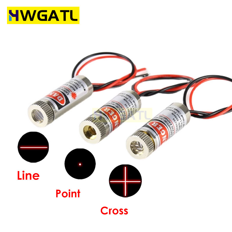 Industrial Laser Line Module - 650nm 5mW จุดสีแดง/สาย/โมดูลเลเซอร์ข้ามหัวแก้วเลนส์โฟกัสปรับโฟกัสเลเซอร์ไดโอดหัวอุตสาหกรรม Class