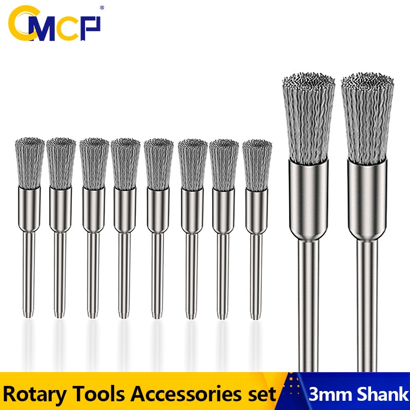 Cnc Router Bit - CMCP แปรงลวดเหล็กชุด 3.0mm Shank สําหรับเครื่องมือโรตารี่ Dremel