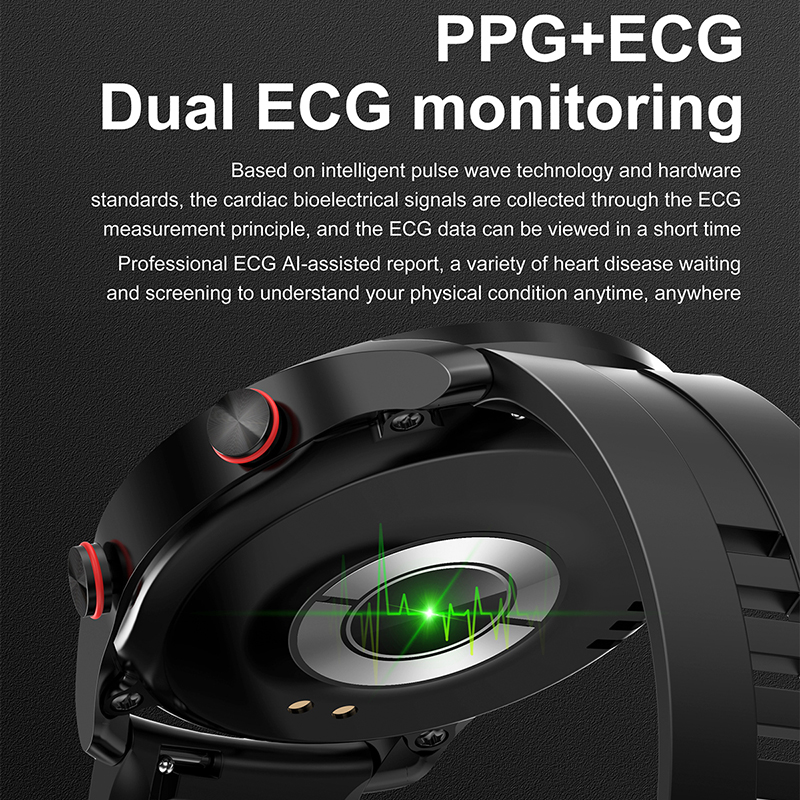 ECG + PPG บลูทูธสมาร์ทนาฬิกาผู - Industrial Laser Temperature บทวิจารณ์และราคา