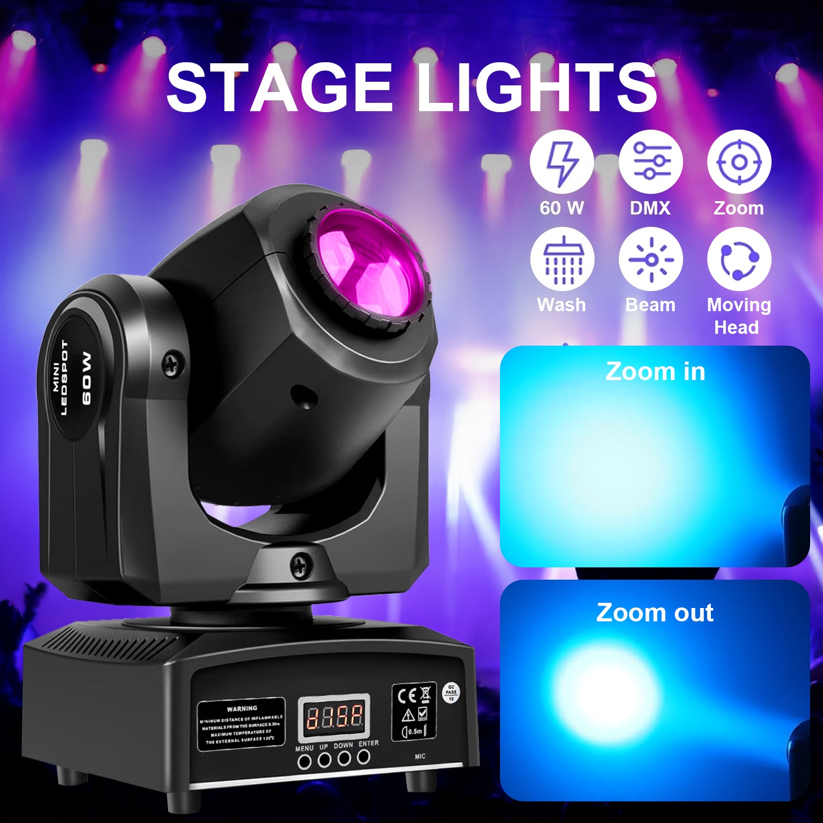 2PCS 60W Mini Led Dmx Gobo Mov - Laser Power Supply 60W บทวิจารณ์และราคา