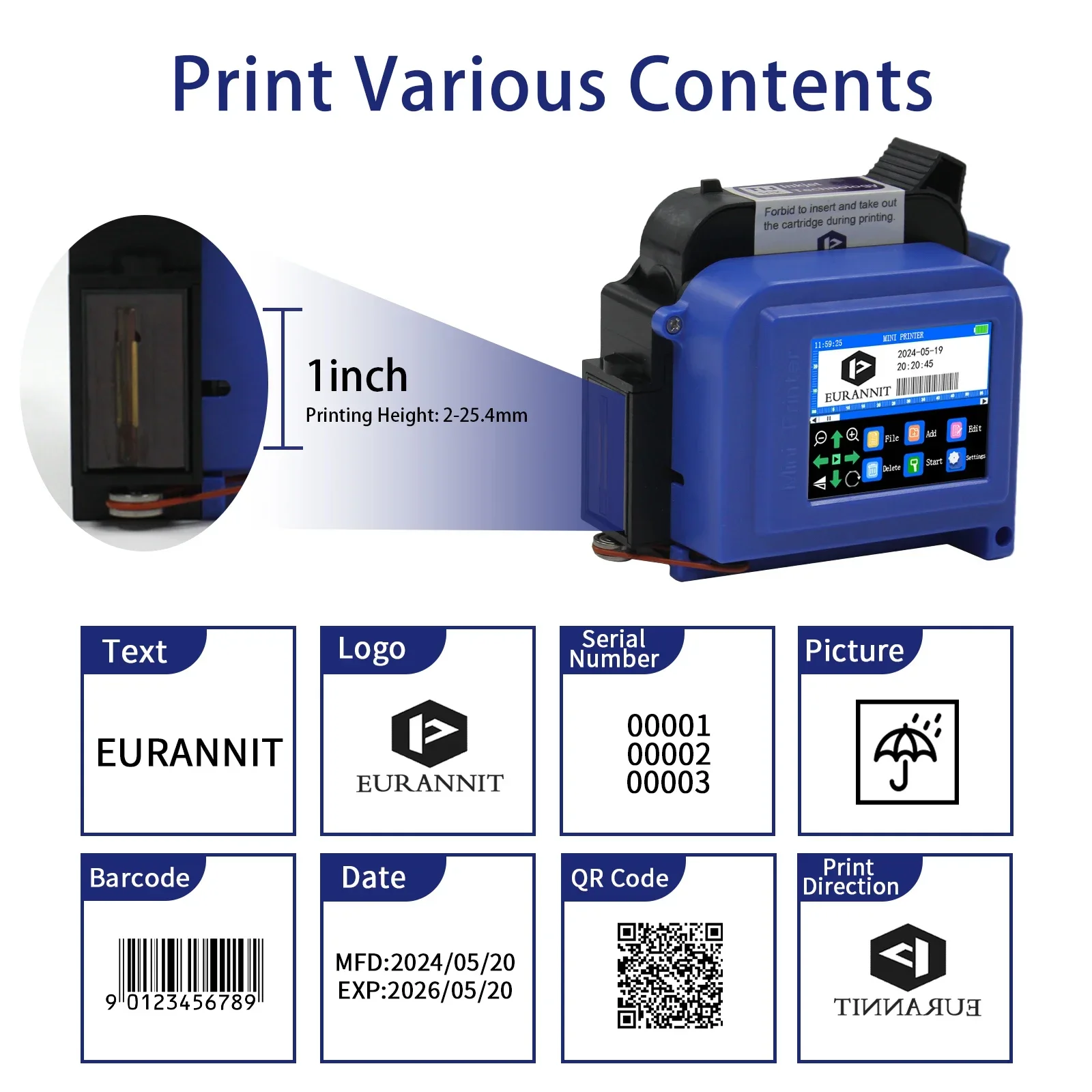 EURANNIT E11 25.4 มม./1 นิ้วแบ - Industrial Laser Printing Machine บทวิจารณ์และราคา