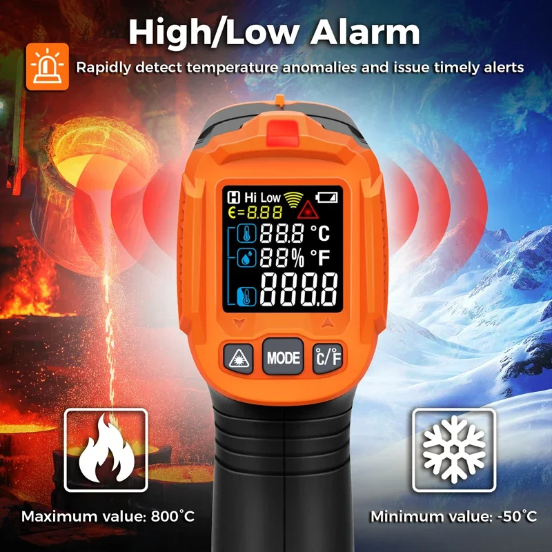 -50~380C เครื่องวัดอุณหภูมิอิน - Industrial Laser Temperature บทวิจารณ์และราคา